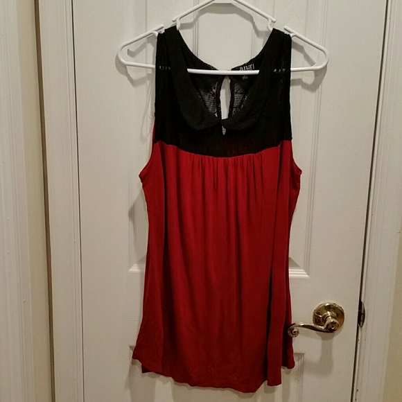 a.n.a Tops - Dark Red Tank with Peter Pan collar